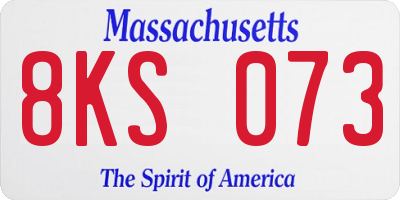 MA license plate 8KS073