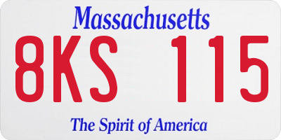 MA license plate 8KS115