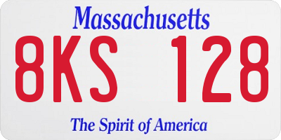 MA license plate 8KS128