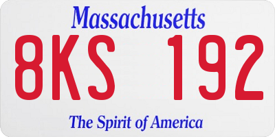 MA license plate 8KS192