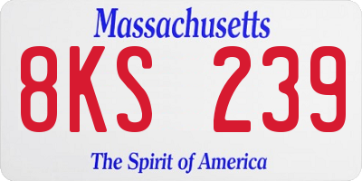 MA license plate 8KS239