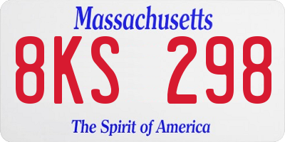 MA license plate 8KS298