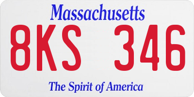 MA license plate 8KS346
