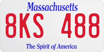 MA license plate 8KS488