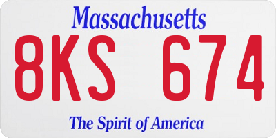 MA license plate 8KS674