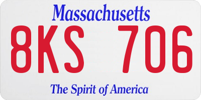 MA license plate 8KS706