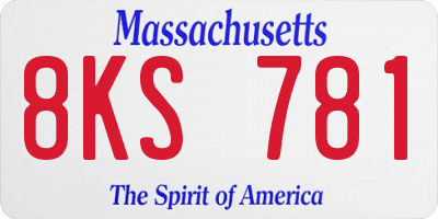 MA license plate 8KS781