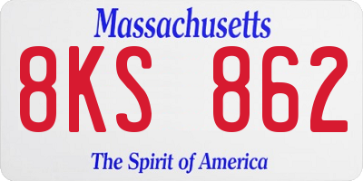 MA license plate 8KS862