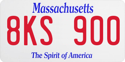 MA license plate 8KS900