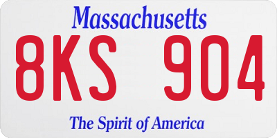 MA license plate 8KS904