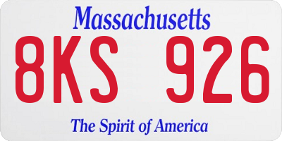 MA license plate 8KS926