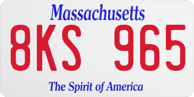 MA license plate 8KS965