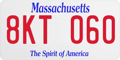MA license plate 8KT060