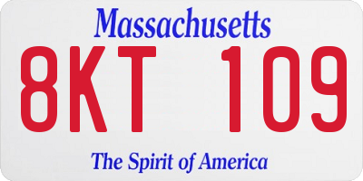 MA license plate 8KT109