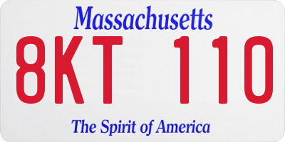 MA license plate 8KT110