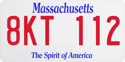 MA license plate 8KT112