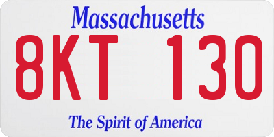 MA license plate 8KT130