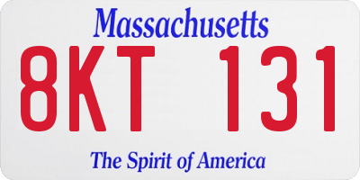 MA license plate 8KT131