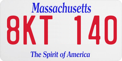 MA license plate 8KT140
