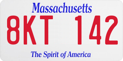 MA license plate 8KT142