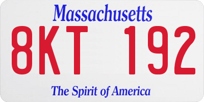 MA license plate 8KT192