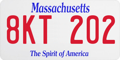 MA license plate 8KT202