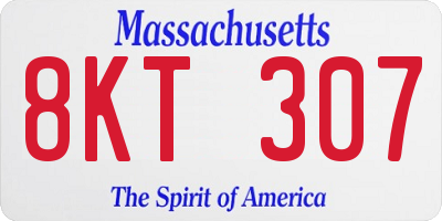 MA license plate 8KT307