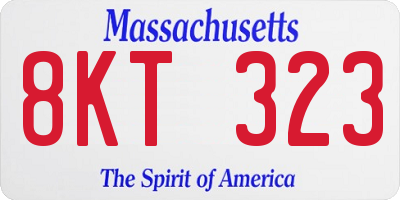MA license plate 8KT323