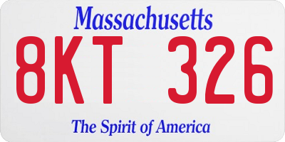 MA license plate 8KT326