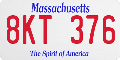MA license plate 8KT376