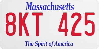 MA license plate 8KT425