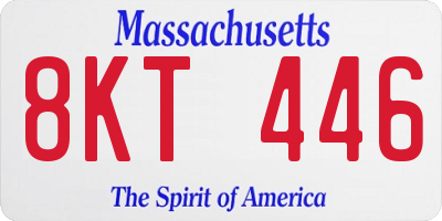 MA license plate 8KT446