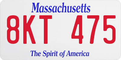 MA license plate 8KT475