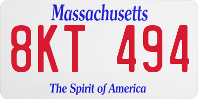 MA license plate 8KT494