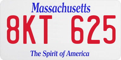 MA license plate 8KT625