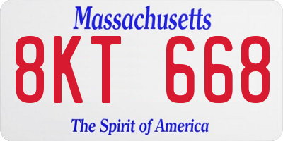 MA license plate 8KT668