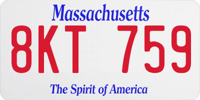 MA license plate 8KT759