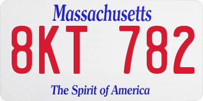 MA license plate 8KT782