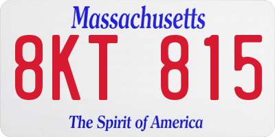 MA license plate 8KT815