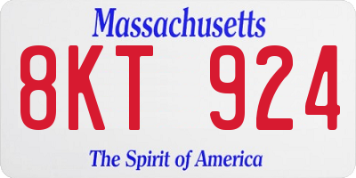 MA license plate 8KT924