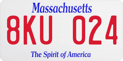 MA license plate 8KU024