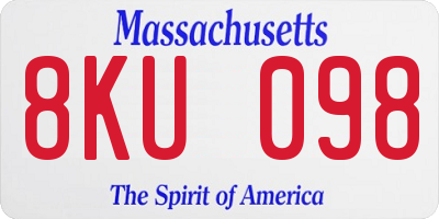 MA license plate 8KU098