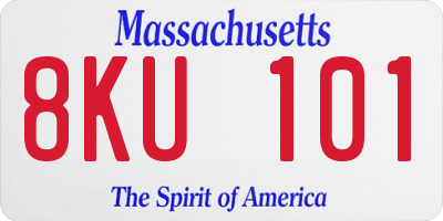 MA license plate 8KU101