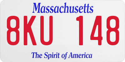 MA license plate 8KU148