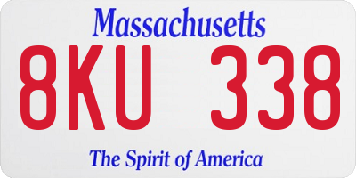 MA license plate 8KU338