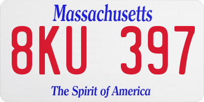 MA license plate 8KU397