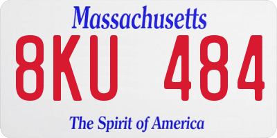 MA license plate 8KU484