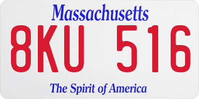 MA license plate 8KU516