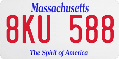 MA license plate 8KU588