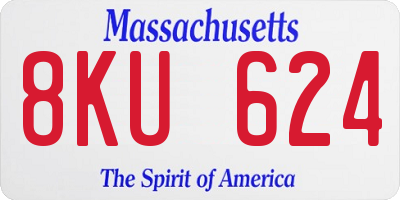 MA license plate 8KU624